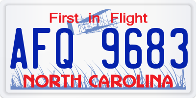 NC license plate AFQ9683