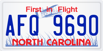 NC license plate AFQ9690