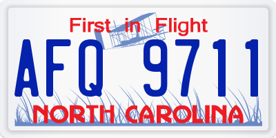 NC license plate AFQ9711
