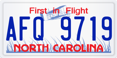 NC license plate AFQ9719