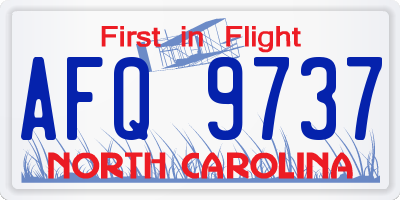 NC license plate AFQ9737