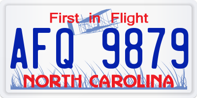 NC license plate AFQ9879