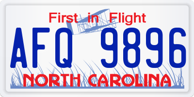 NC license plate AFQ9896