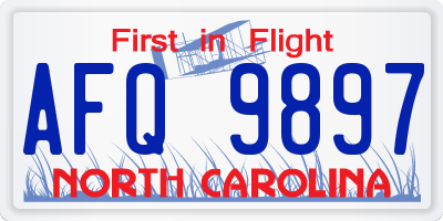 NC license plate AFQ9897