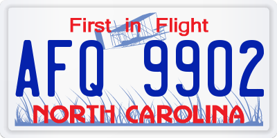 NC license plate AFQ9902