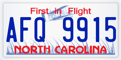 NC license plate AFQ9915