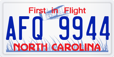 NC license plate AFQ9944