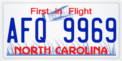 NC license plate AFQ9969