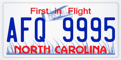 NC license plate AFQ9995