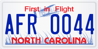 NC license plate AFR0044