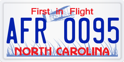NC license plate AFR0095