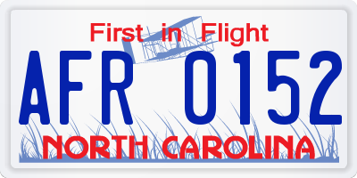 NC license plate AFR0152