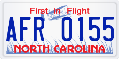 NC license plate AFR0155