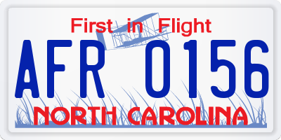 NC license plate AFR0156