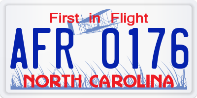 NC license plate AFR0176