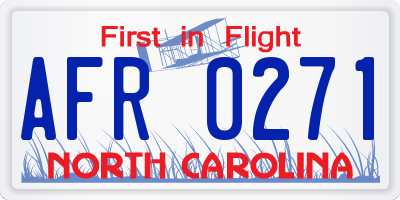 NC license plate AFR0271