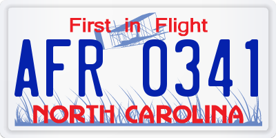 NC license plate AFR0341