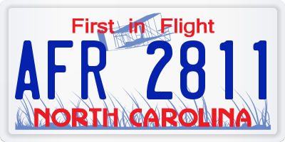 NC license plate AFR2811