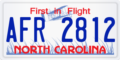 NC license plate AFR2812