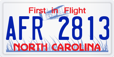 NC license plate AFR2813
