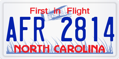 NC license plate AFR2814