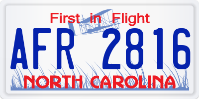 NC license plate AFR2816