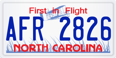 NC license plate AFR2826