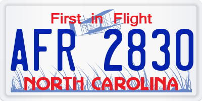 NC license plate AFR2830