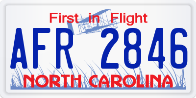 NC license plate AFR2846