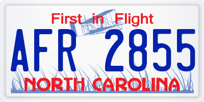 NC license plate AFR2855