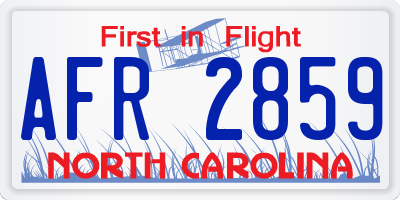 NC license plate AFR2859