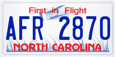 NC license plate AFR2870