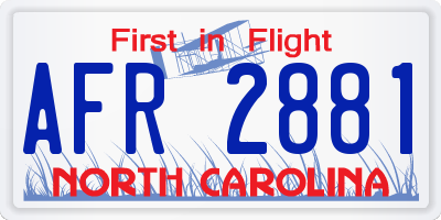NC license plate AFR2881