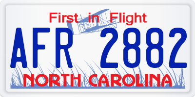 NC license plate AFR2882
