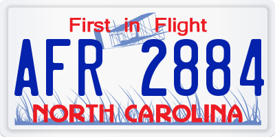 NC license plate AFR2884