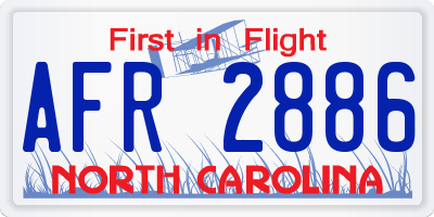 NC license plate AFR2886
