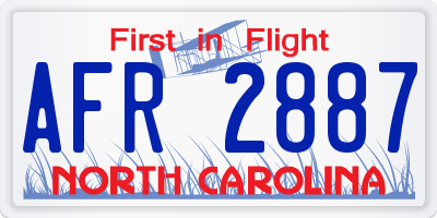 NC license plate AFR2887