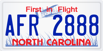 NC license plate AFR2888