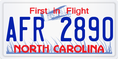 NC license plate AFR2890