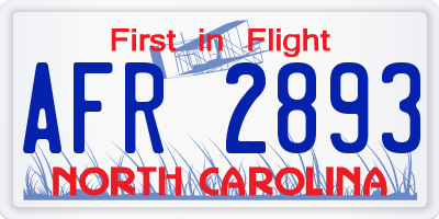 NC license plate AFR2893