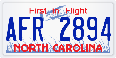 NC license plate AFR2894