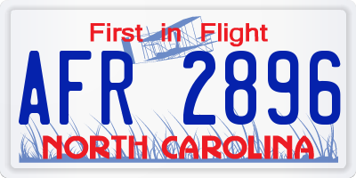 NC license plate AFR2896
