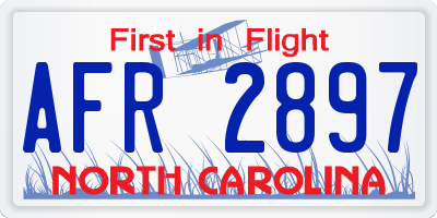 NC license plate AFR2897