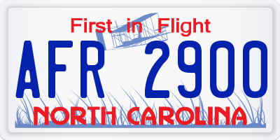 NC license plate AFR2900