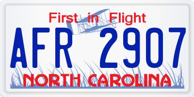 NC license plate AFR2907