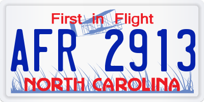 NC license plate AFR2913