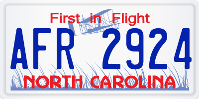 NC license plate AFR2924