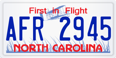 NC license plate AFR2945