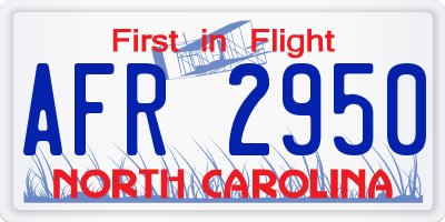 NC license plate AFR2950