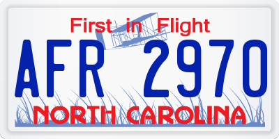 NC license plate AFR2970